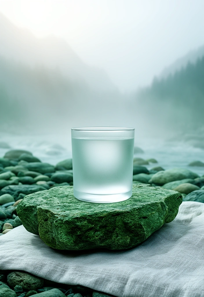 Pure water in mountain light